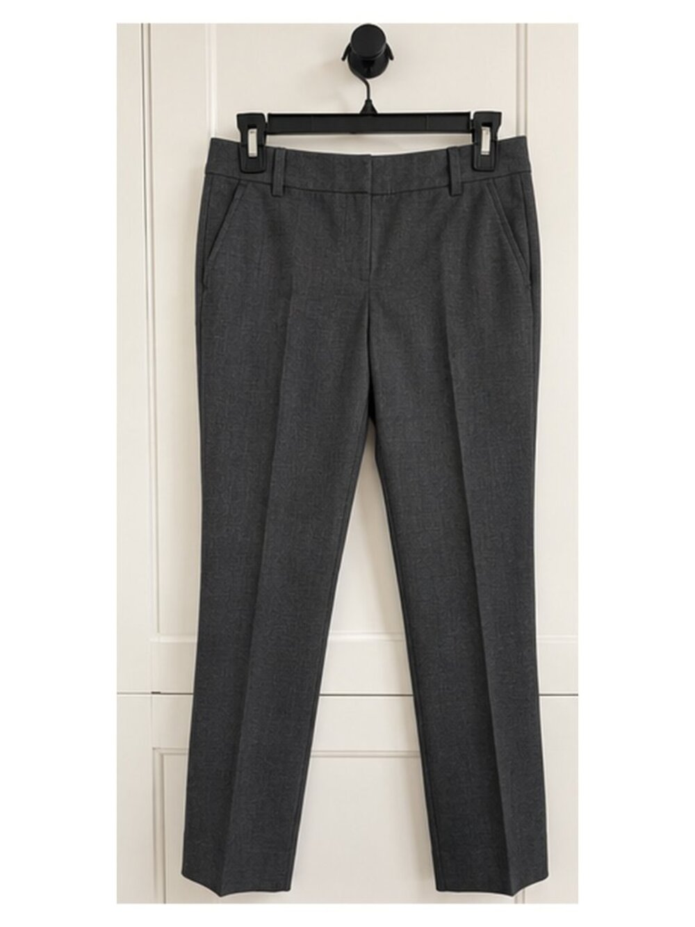 Ann Taylor Size 8 Petite Gray Virgin Wool Blend Dress Pants Career Trousers